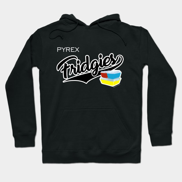 Vintage Pyrex Fridgies Baseball Script Hoodie by SmokyKitten